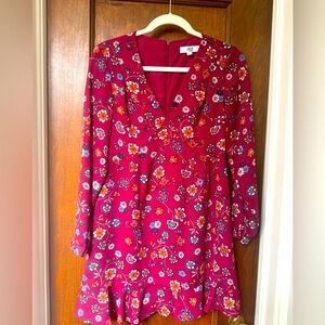 JACK by BB Dakota mini floral babydoll dress with long sleeves size 2